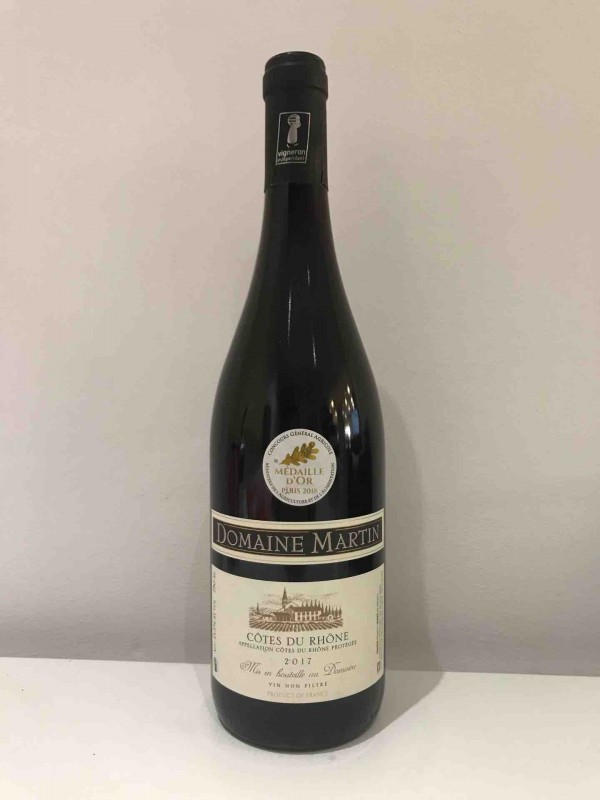 Domaine Martin, côte du Rhône , vin rouge médaille or